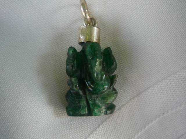 Aventurine Gemstone Ganesha Pendants Vitality, growth and confidence  4253